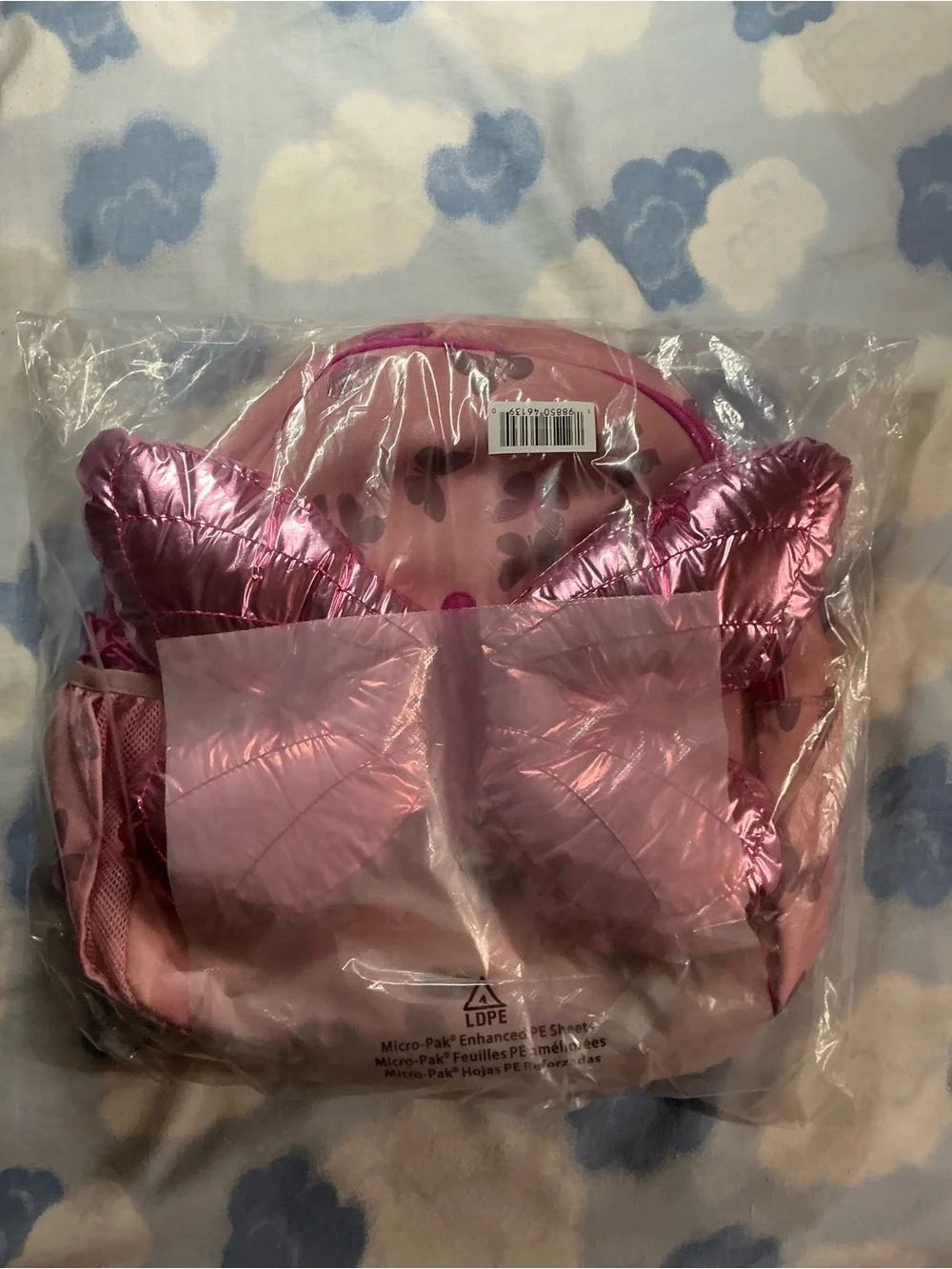 Rose Dusty Red Pink Butterfly Kids Backpack with Shiny Wings